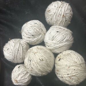 Charisma Yarn Balls Bulky 5 Acrylic White Tweed# J43 Lot of 7- 18.3oz Total